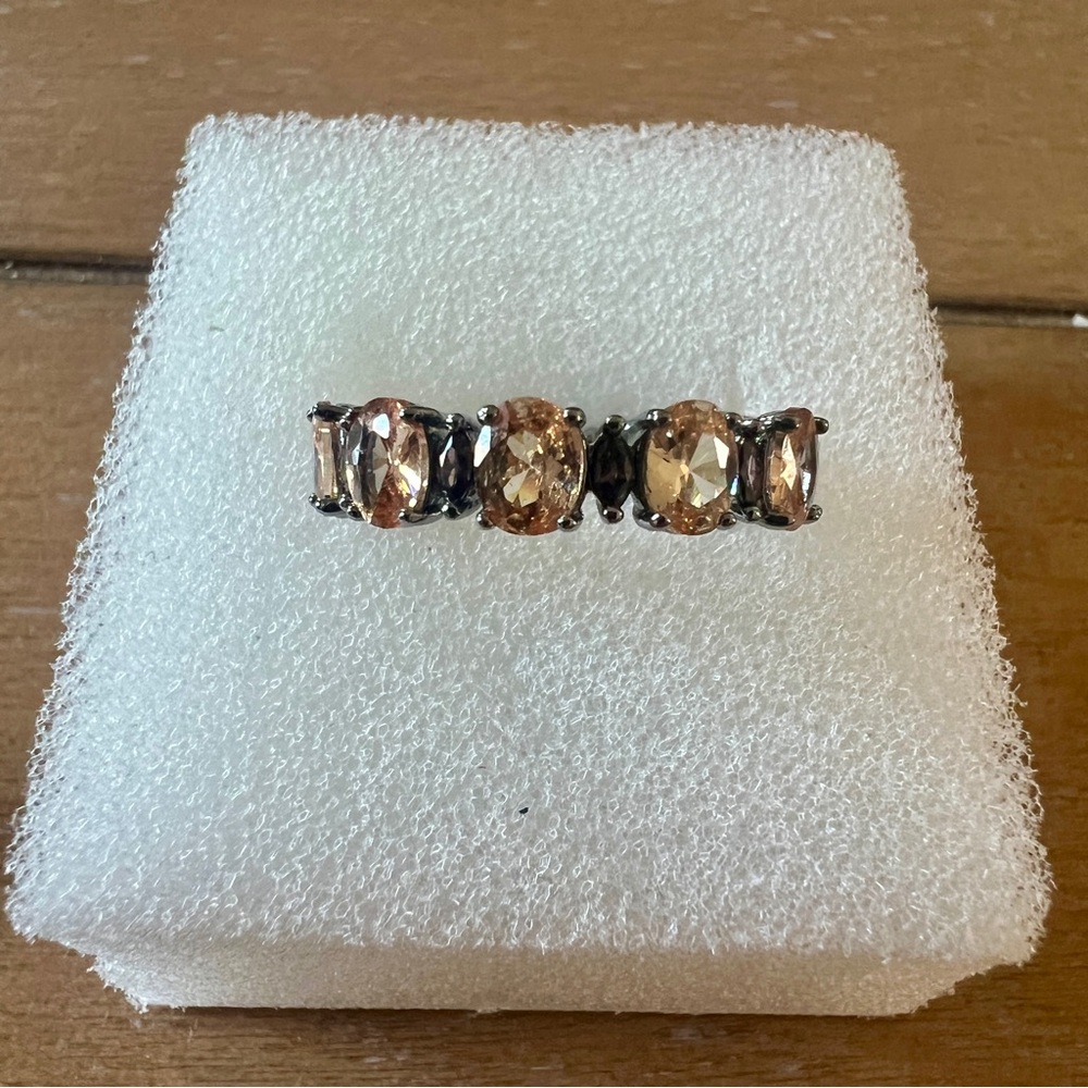 Elegant Smokey Topaz CZ Ring